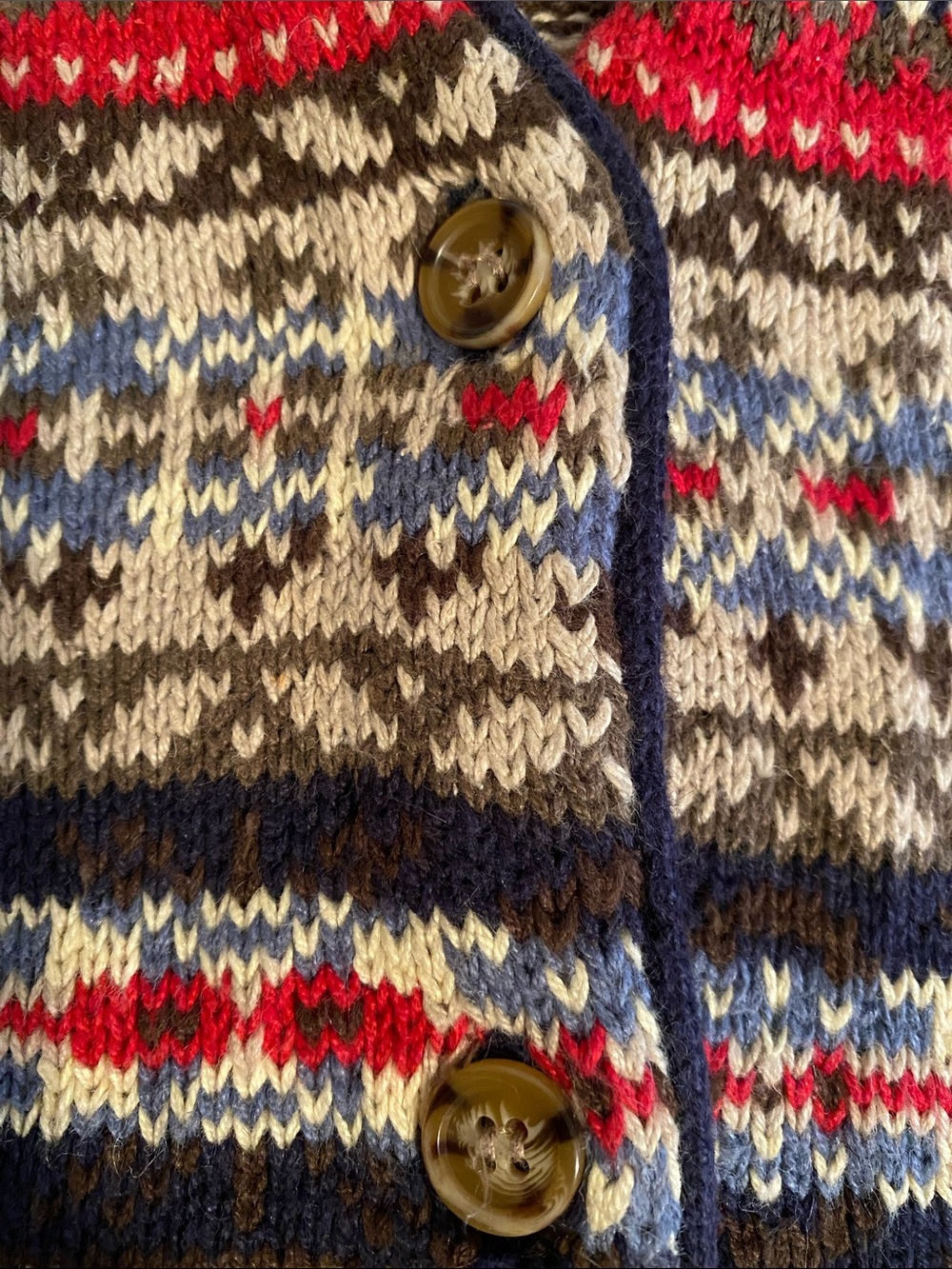 Nuggets Vintage 90’s Fair Isle Knit Button-Up Vest Cotton Ramie Y2K Size Large - Picture 7 of 12